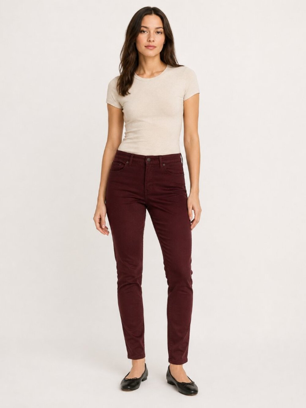 Madewell Skinny Skinny Size 29 Burgundy Stretch Jeans Style B1382
